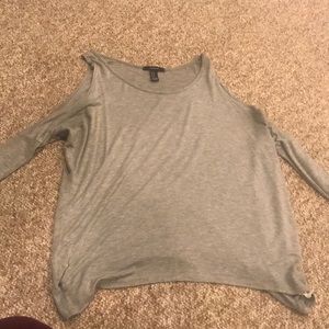 Forever 21 cut out shoulder long sleeve shirt